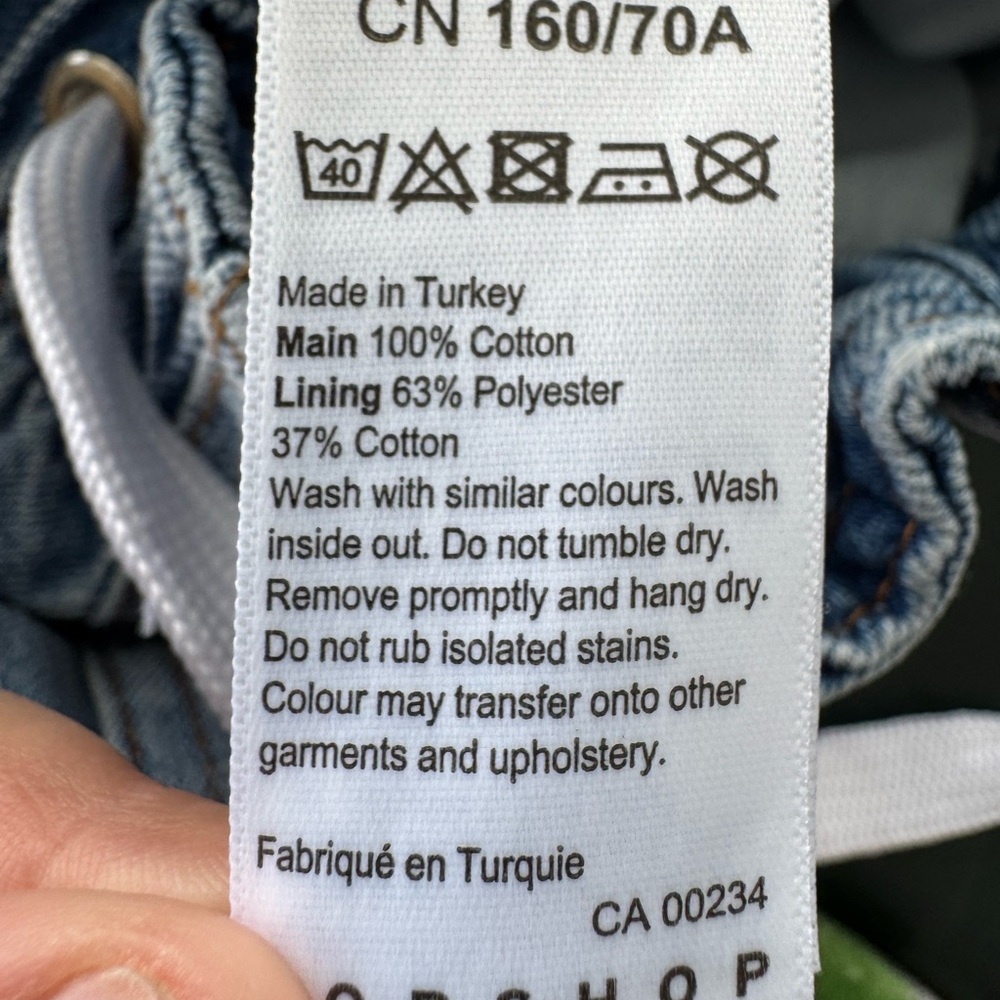 Topshop Light Wash Straight Leg Jeans with Drawstring - Picture 8 of 10